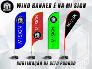 WIND BANNER P Estrutura Alumínio 1.90m x 0.65m  Tecido Tactel Base Tecido 1.55m. Confira o gabarito antes de enviar sua arte.
